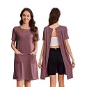 Deyeek Hospital Gowns for Women Open Back Tear Away Snap Nursing Dress