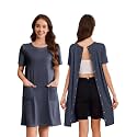 Deyeek Hospital Gowns for Women Open Back Tear Away Snap Nursing Dress