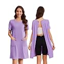 Deyeek Hospital Gowns for Women Open Back Tear Away Snap Nursing Dress