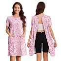 Deyeek Hospital Gowns for Women Open Back Tear Away Snap Nursing Dress
