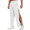 Deyeek Men's Fleece Tear Away Pants Side Hook and Loop for Post Surgery