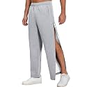 Deyeek Men's Fleece Tear Away Pants Side Hook and Loop for Post Surgery