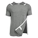 Deyeek Men's Post Shoulder Surgery Shirts Soft Tear Away Short Sleeve Tops