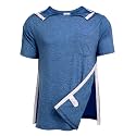 Deyeek Men's Post Shoulder Surgery Shirts Soft Tear Away Short Sleeve Tops