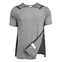 Deyeek Men's Post Shoulder Surgery Shirts Soft Tear Away Short Sleeve Tops