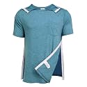 Deyeek Men's Post Shoulder Surgery Shirts Soft Tear Away Short Sleeve Tops