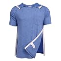 Deyeek Men's Post Shoulder Surgery Shirts Soft Tear Away Short Sleeve Tops