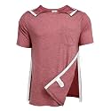 Deyeek Men's Post Shoulder Surgery Shirts Soft Tear Away Short Sleeve Tops