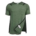 Deyeek Men's Post Shoulder Surgery Shirts Soft Tear Away Short Sleeve Tops