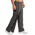 Deyeek Men's Tear Away Pants 2 Side Full Open Bottom Sweatpants Loose Fit Casual Adaptive Post Surgery Pants with Pockets