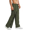 Deyeek Men's Tear Away Pants 2 Side Full Open Bottom Sweatpants Loose Fit Casual Adaptive Post Surgery Pants with Pockets