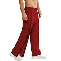 Deyeek Men's Tear Away Pants 2 Side Full Open Bottom Sweatpants Loose Fit Casual Adaptive Post Surgery Pants with Pockets