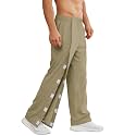 Deyeek Men's Tear Away Pants 2 Side Full Open Bottom Sweatpants Loose Fit Casual Adaptive Post Surgery Pants with Pockets