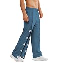 Deyeek Men's Tear Away Pants 2 Side Full Open Bottom Sweatpants Loose Fit Casual Adaptive Post Surgery Pants with Pockets