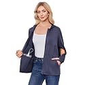 Deyeek Women's Mastectomy Dialysis Shirts with Drain Pockets & Arm Zipper