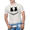 Marshmello White Printed Polyester T-Shirt for Men