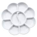 DEZIINE� 2 Pcs Small Flower Shape Color Mixing Palette Paint Plate Draw Palette - White