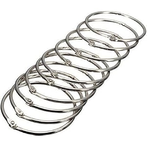 deziine10 pieces 32mm metal book rings loose leaf binder rings clips key ring for diy notebook binding silver 38mm