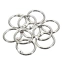 DEZIINE Loose Leaf Binder Key Chain Ring - Stainless Steel Card Rings (32mm, 10pcs)