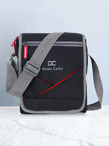 dezire crafts black grey sling bag stylish shoulder cross body office business messenger bag water resistant for men and boys