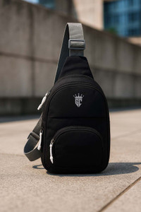 dezire crafts black white men sling bag stylish shoulder crossbody office business messenger bag water resistant for men