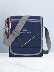 dezire crafts blue grey sling bag stylish shoulder cross body office business messenger bag water resistant for men and boys