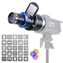 DF DIGITALFOTO Optical Snoot Bowens Projector with Standard Bowens Mount，25 Gobos, Great Projection Attachment for COB Light like Aputure Amaran 100X/D 200D/X, for Fashion, Beauty, Portrait,Focusable