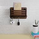 DFC Oakley Key Holder for Home Wall Mounted with 5 Key Knobs Extra Storage Engineered Wood Key Holder for Wall Stylish Car Key Hanger Matte Finish Durable Home Organizer Oak