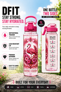 DFit 1 Litre Motivational Water Bottle Premium