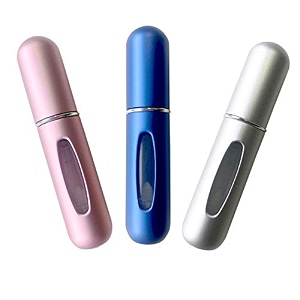 dfsucces portable mini refillable perfume empty spray bottle 3 pcs pack of 5ml multicolor scent pump case for traveling and outgoing 1