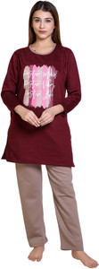 dg divine women printed solid multicolor top  pyjama set