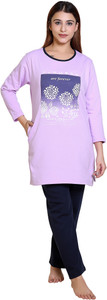 dg divine women printed solid multicolor top  pyjama set
