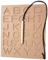 DgCrayons Wooden Capital Alphabet Hand Writing Practice Tracing Board, ABC Tracing Slate (Brown)