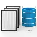 DH3i Replacement Filter Compatible with Blueair 2-in-1 Purify + Humidify Air Purifier and Humidifier, DH3i Filters (3 Particle Filters + 1 Wick Filter +2 Sponges)