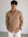 Dhakre fashion Men Solid Casual Brown Shirt