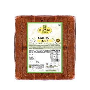 dhampure speciality gur ragi saunf elaichi rusk tea snack pure gur bakery rusk healthy snacks with low sugar 200gms