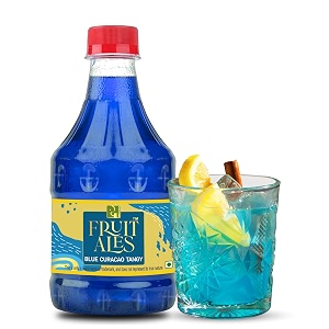 dhampurgreen blue curacao syrup 300ml  mocktail amp cocktail mixer for blue lagoon soda lemonade amp party drinks  citrus flavoured drink concentrate  makes 10-12 refreshing drinks  non-alcoholic beverage syrup