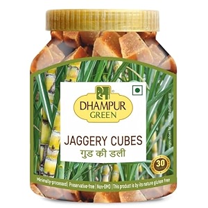 dhampurgreen jaggery cubes 650g  healthy substitute for sugar  chemical free  no preservatives