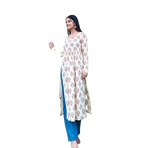 Dhanna Fashion Womens Cotton Floral Print KurtaLong
