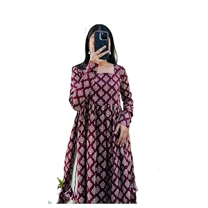 Dhanna Fashion Womens Cotton Floral Print KurtaLong