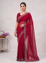 dhanshree Embellished Bollywood Georgette Saree Green