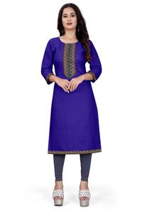 dhanshree tex embroidered geometric print solid cotton blend straight kurta for women multicolor