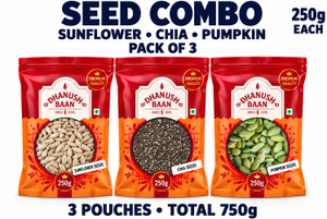 dhanush baan premium packs sunflower seeds chia seeds pumpkin seeds 3 x 250 g