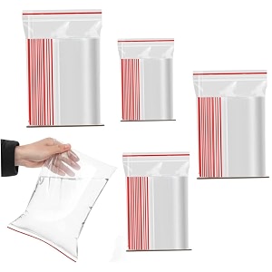 dharj zip lock pouches 8x12 inch large transparent zipper bags reusable prasad storage pouch freezer safe fridge organiser ziplock pack of 100