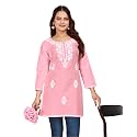 Women39s Rayon Chikankari Embroidered Short Kurti 