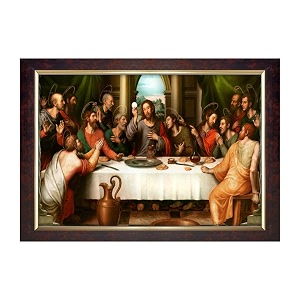 dharvika innovations jesus christ photo with frame 14x20 inch