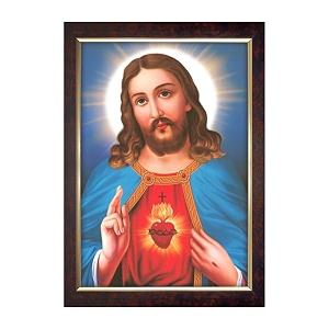 dharvika innovations jesus christ photo with frame 14x20 inch