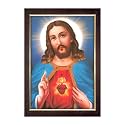 Dharvika Innovations Jesus Christ Photo with Frame, 14x20 Inch