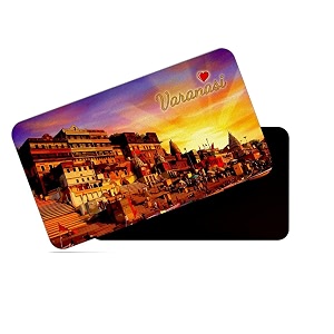 dhcrafts rectangular rubber fridge magnetmagnetic card multicolor uttar pradesh varanasi design pack of 1 86cm x 54cm