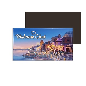 dhcrafts rectangular rubber fridge magnetmagnetic card multicolor uttar pradesh vishram ghat design pack of 1 86cm x 54cm
